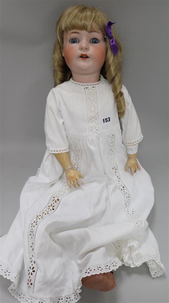 A Heubach Koppelsford bisque head doll